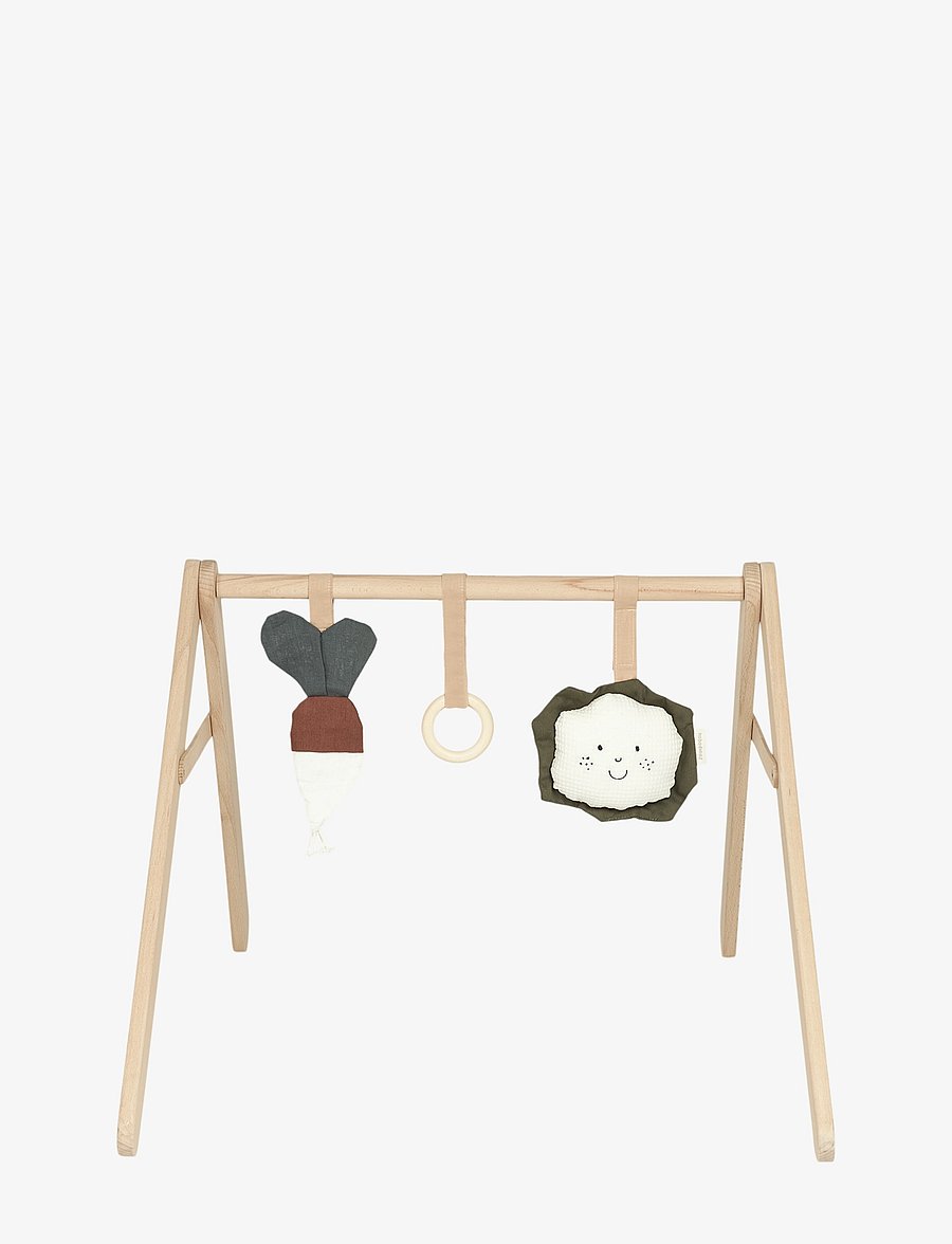 NOBODINOZ - KIT BABY GYM WITH TOYS VEGGIES - mängukaared ja mängumatid - beech wood - 1