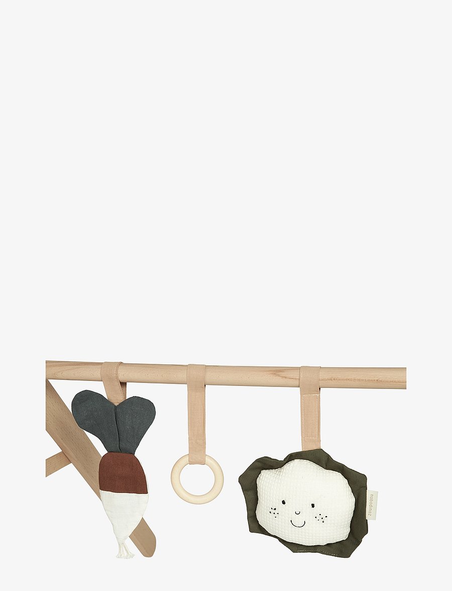 NOBODINOZ - KIT BABY GYM WITH TOYS VEGGIES - mängukaared ja mängumatid - beech wood - 2
