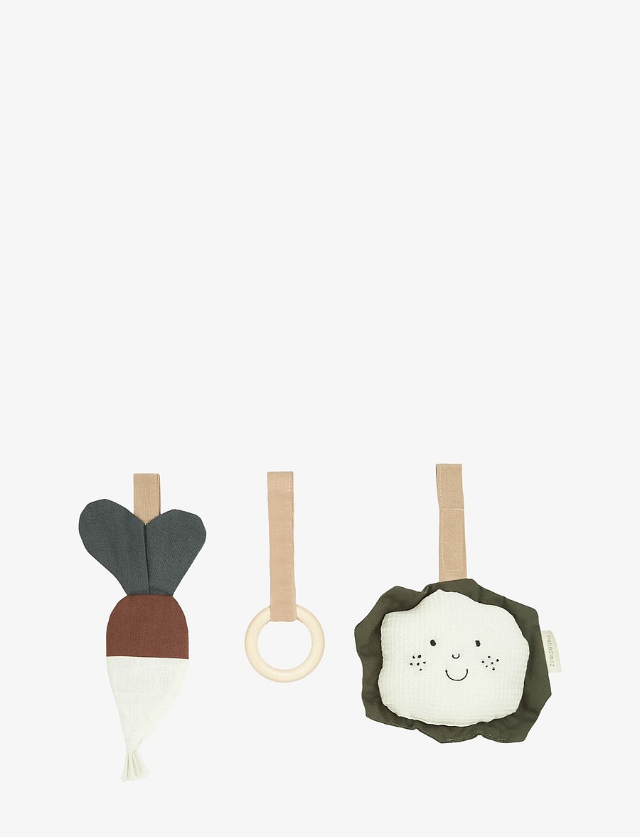 NOBODINOZ - KIT BABY GYM WITH TOYS VEGGIES - mängukaared ja mängumatid - beech wood - 4