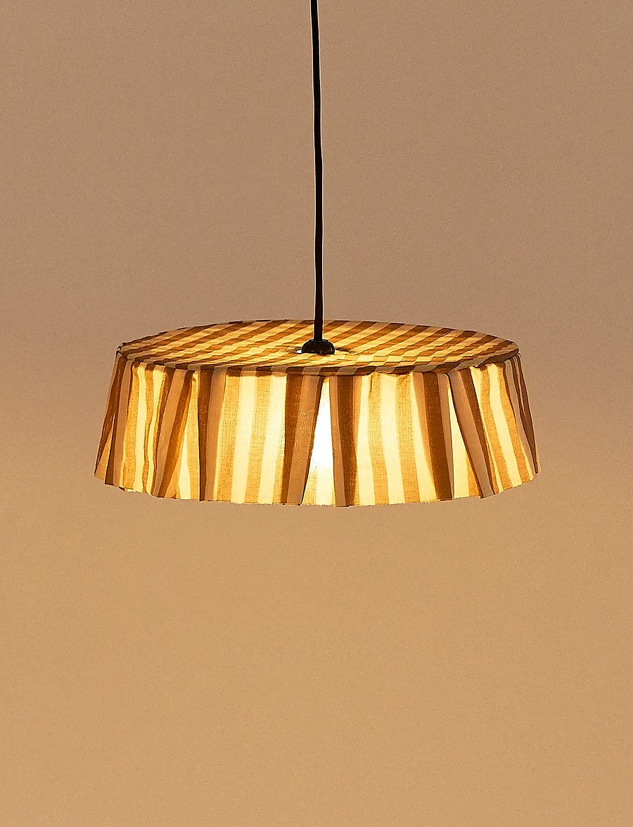 NOBODINOZ - Pendant lampshade diam. 40cm Vibes - deckenleuchte - brown stripes - 0