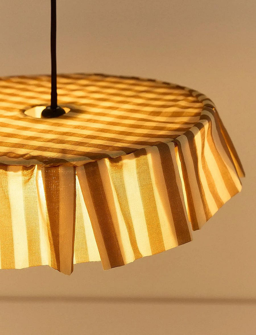 NOBODINOZ - Pendant lampshade diam. 40cm Vibes - deckenleuchte - brown stripes - 4