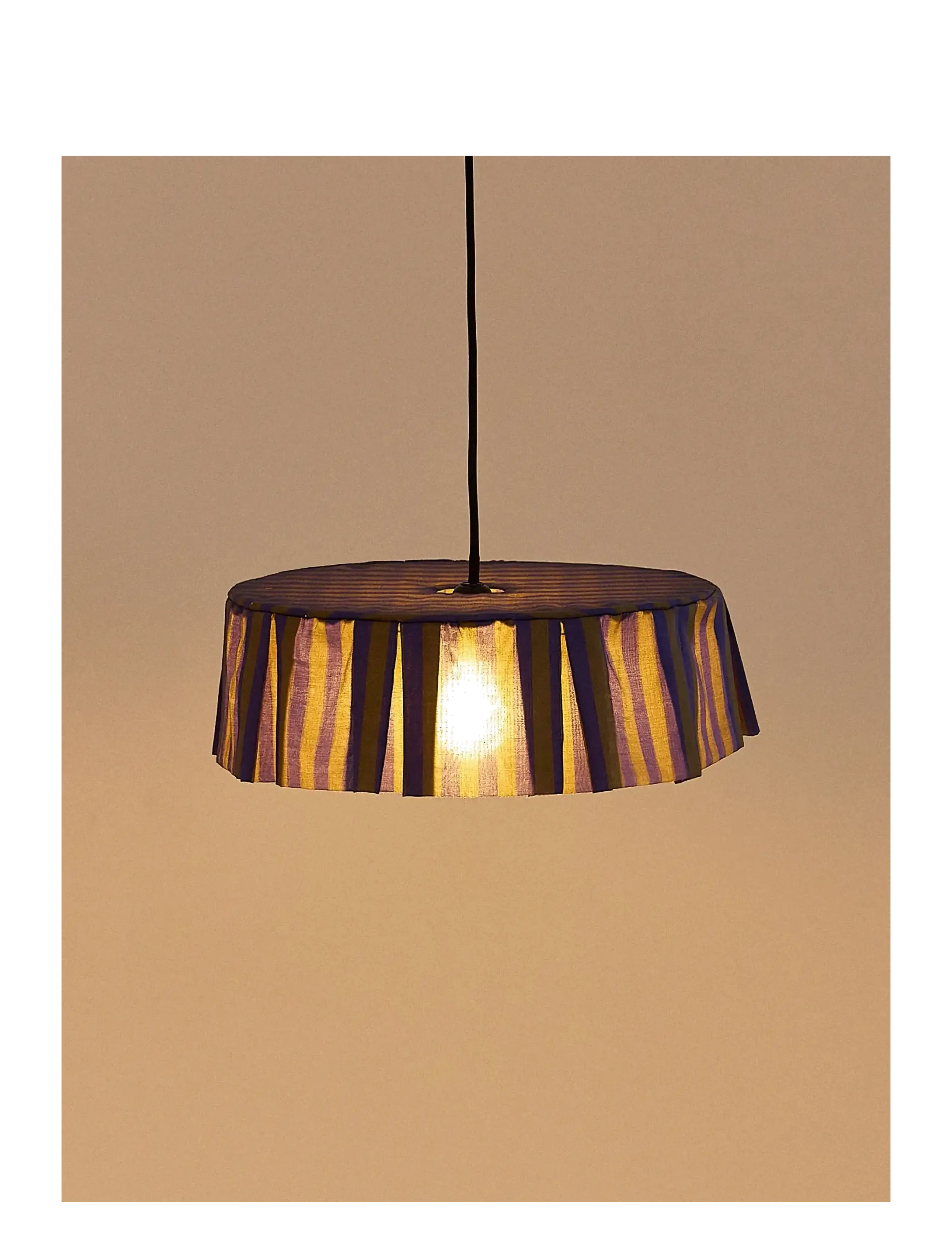 NOBODINOZ - Pendant lampshade diam. 40cm Vibes - loftslamper - indigo stripes - 2