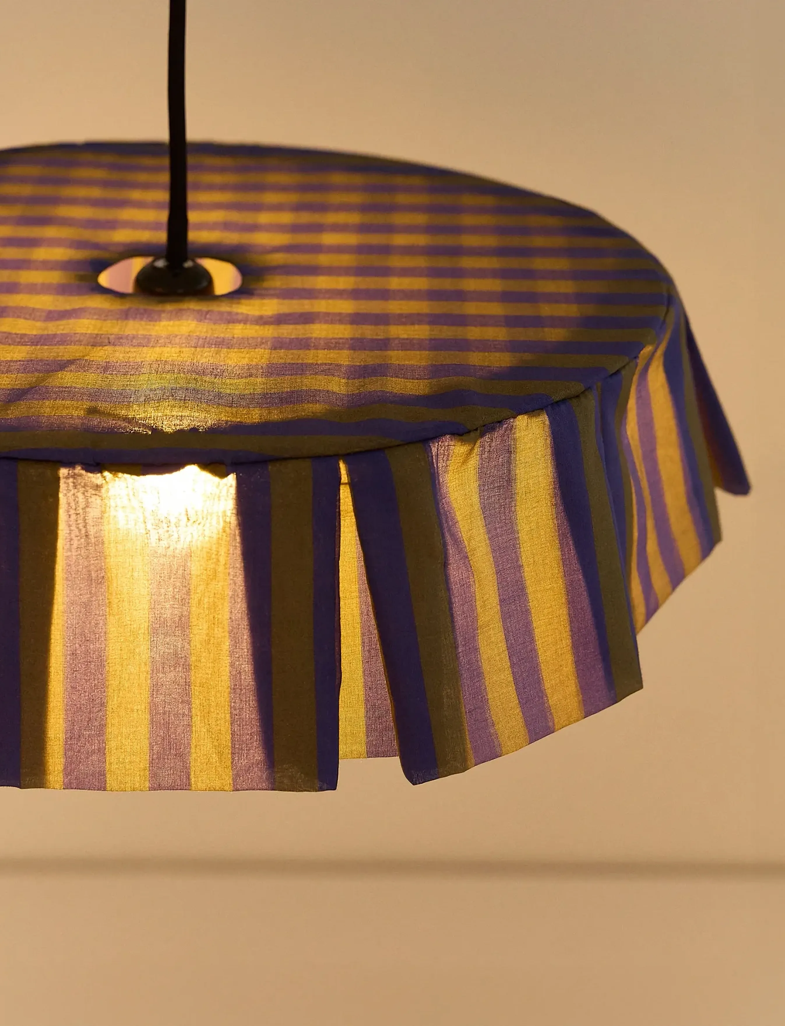 NOBODINOZ - Pendant lampshade diam. 40cm Vibes - loftslamper - indigo stripes - 4