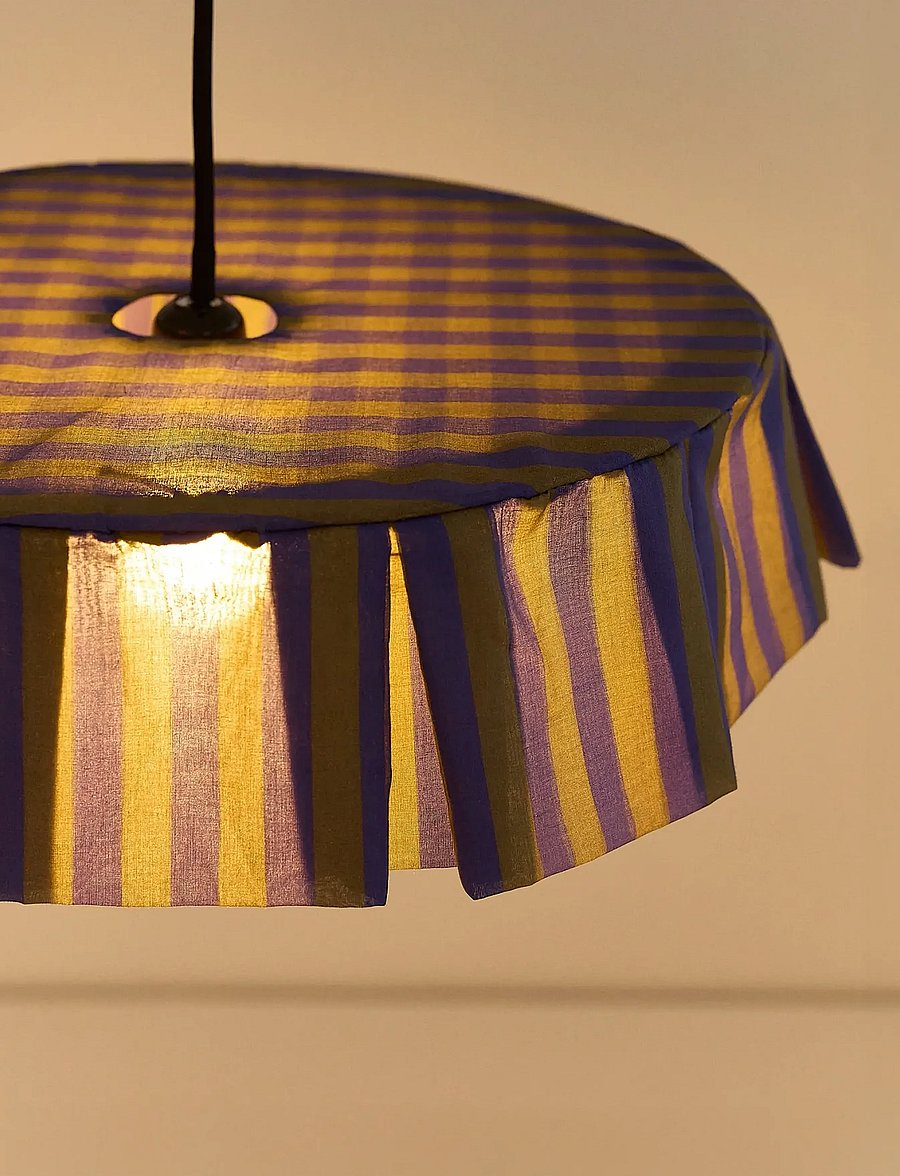 NOBODINOZ - Pendant lampshade diam. 40cm Vibes - laevalgustid - indigo stripes - 4