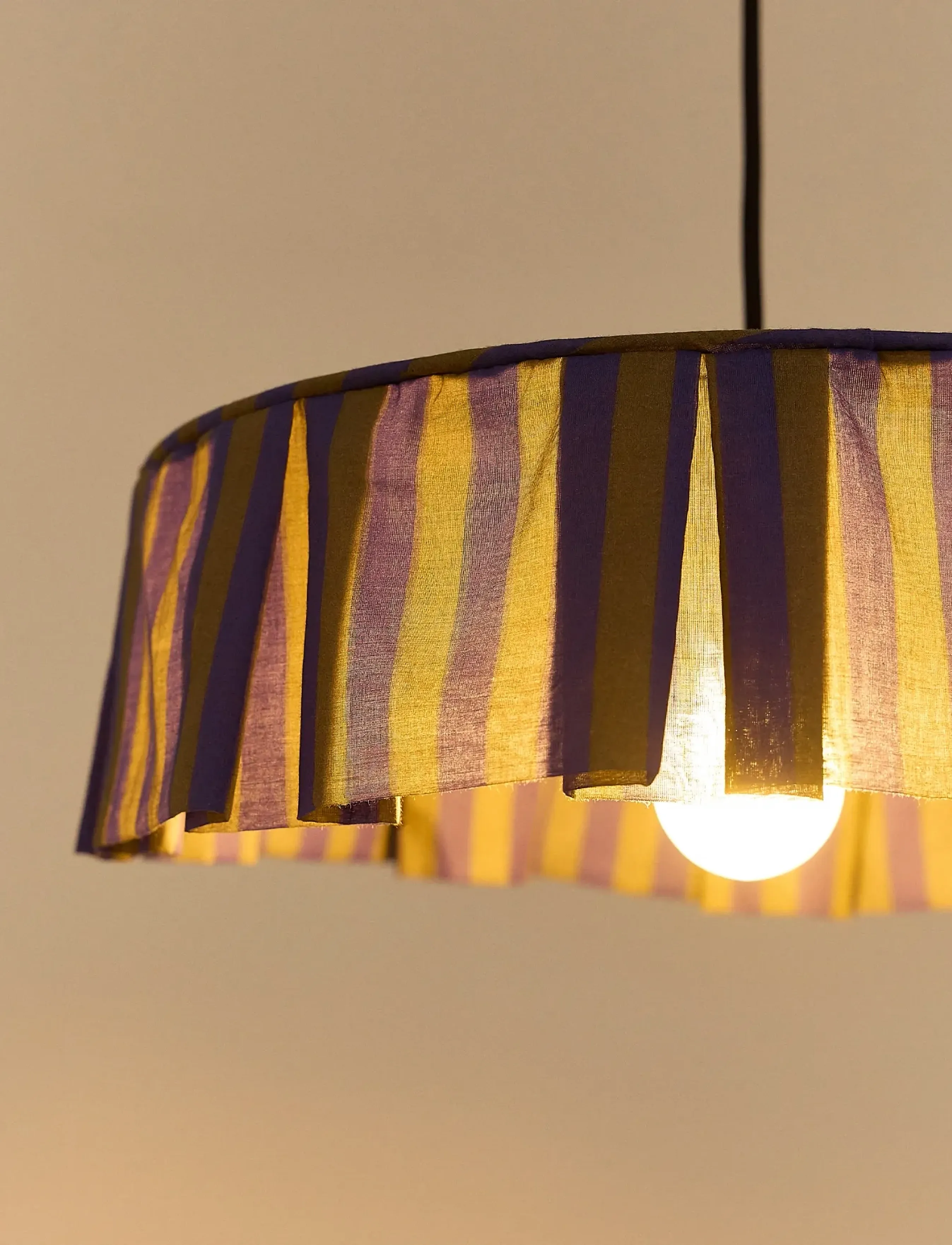 NOBODINOZ - Pendant lampshade diam. 40cm Vibes - loftslamper - indigo stripes - 5