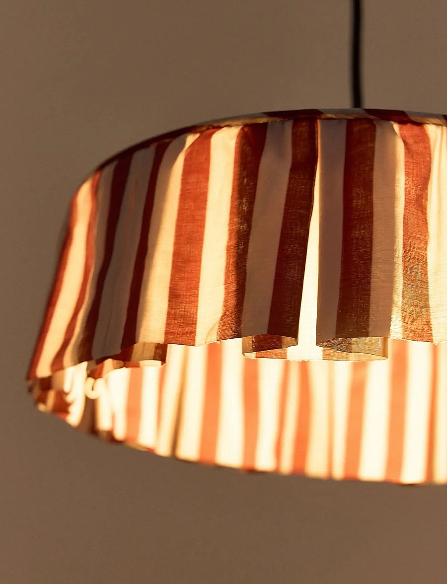 NOBODINOZ - Pendant lampshade diam. 40cm Vibes - laevalgustid - maroon stripes - 5