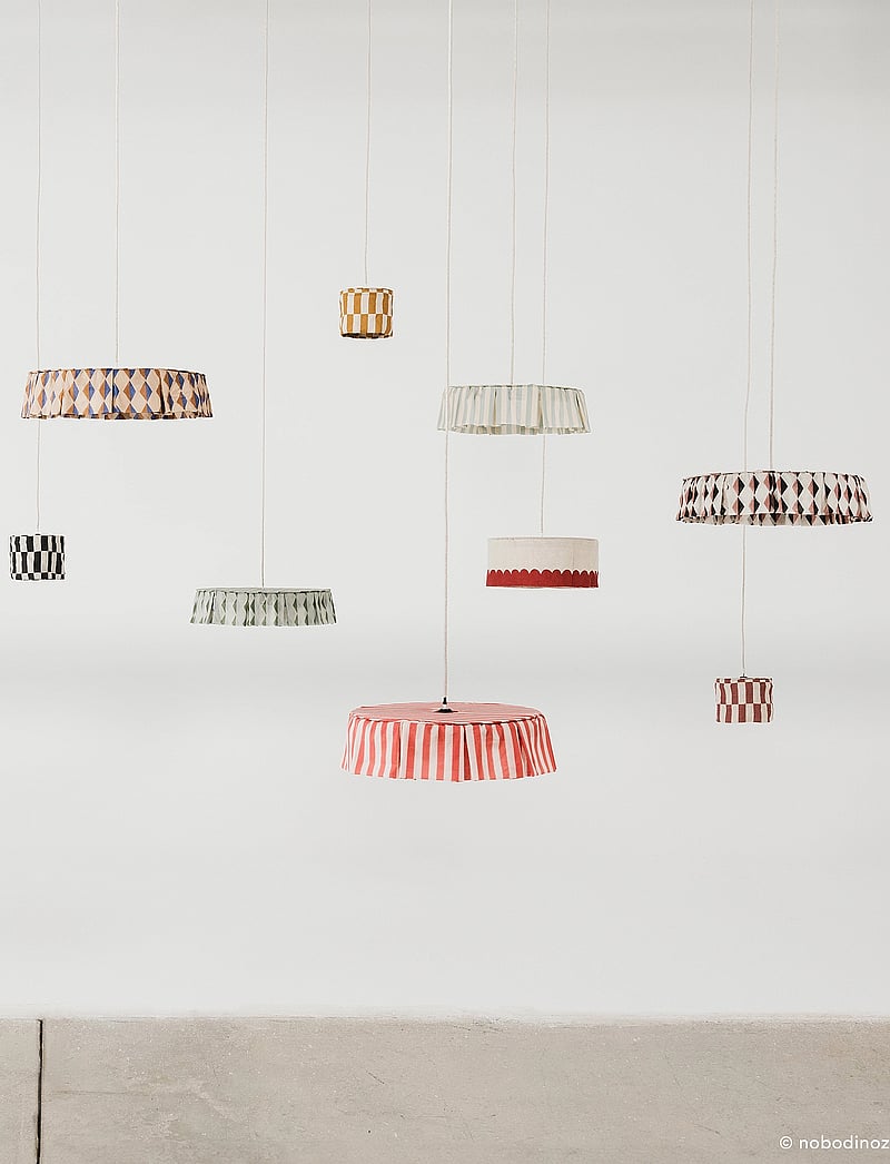 NOBODINOZ - Pendant lampshade diam. 40cm Vibes - deckenleuchte - red stripes - 0