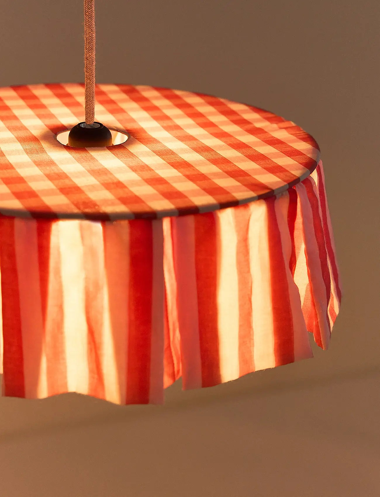 NOBODINOZ - Pendant lampshade diam. 40cm Vibes - plafonniers - red stripes - 4