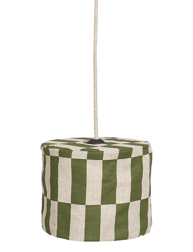NOBODINOZ - VIBES LINEN LAMPSHADE DIAM. 20 CM - deckenleuchte - green tiles - 1