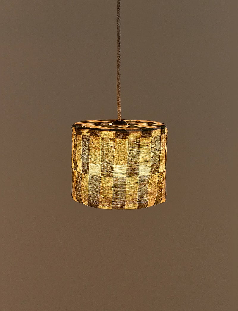 NOBODINOZ - VIBES LINEN LAMPSHADE DIAM. 20 CM - deckenleuchte - green tiles - 2