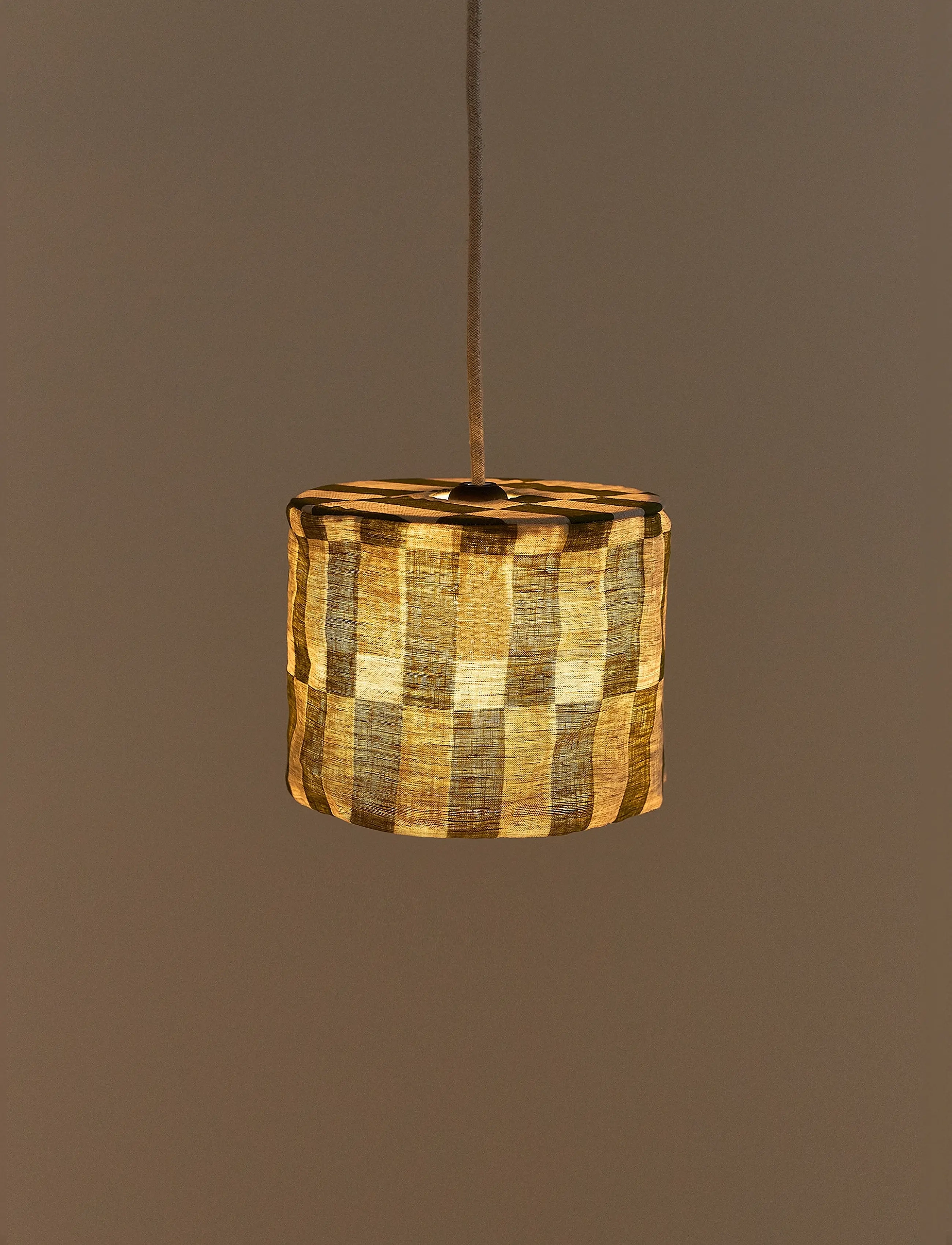 NOBODINOZ - VIBES LINEN LAMPSHADE DIAM. 20 CM - lýsing - green tiles - 2
