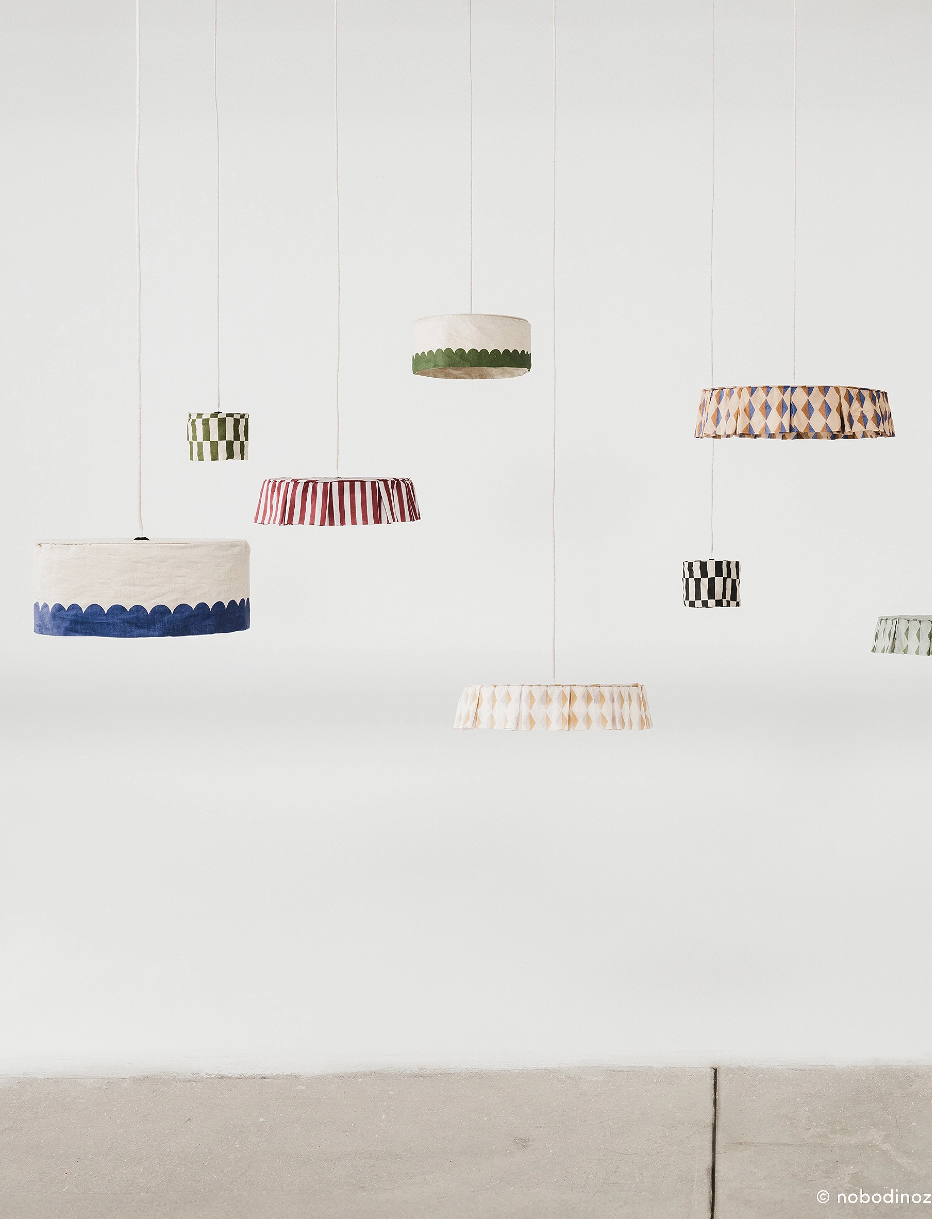 NOBODINOZ Vibes Linen Lampshade Diam. 20 Cm, One Size, Lighting, Grün - Ceiling Lamps, Kinder