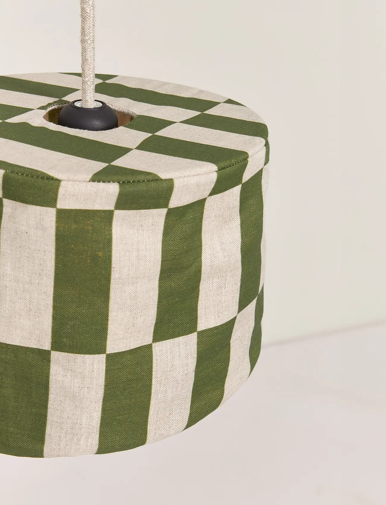NOBODINOZ - VIBES LINEN LAMPSHADE DIAM. 20 CM - lýsing - green tiles - 3