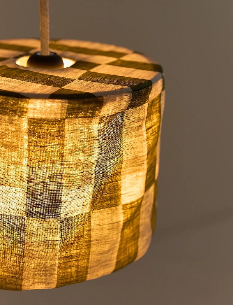 NOBODINOZ - VIBES LINEN LAMPSHADE DIAM. 20 CM - deckenleuchte - green tiles - 4