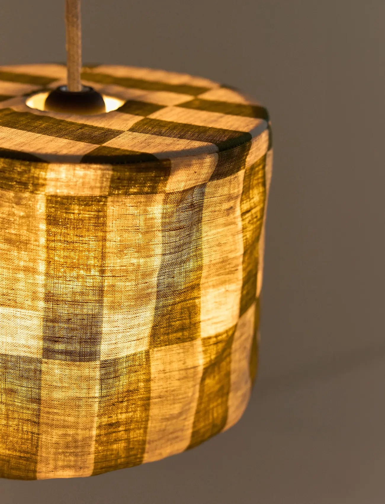 NOBODINOZ - VIBES LINEN LAMPSHADE DIAM. 20 CM - lýsing - green tiles - 4