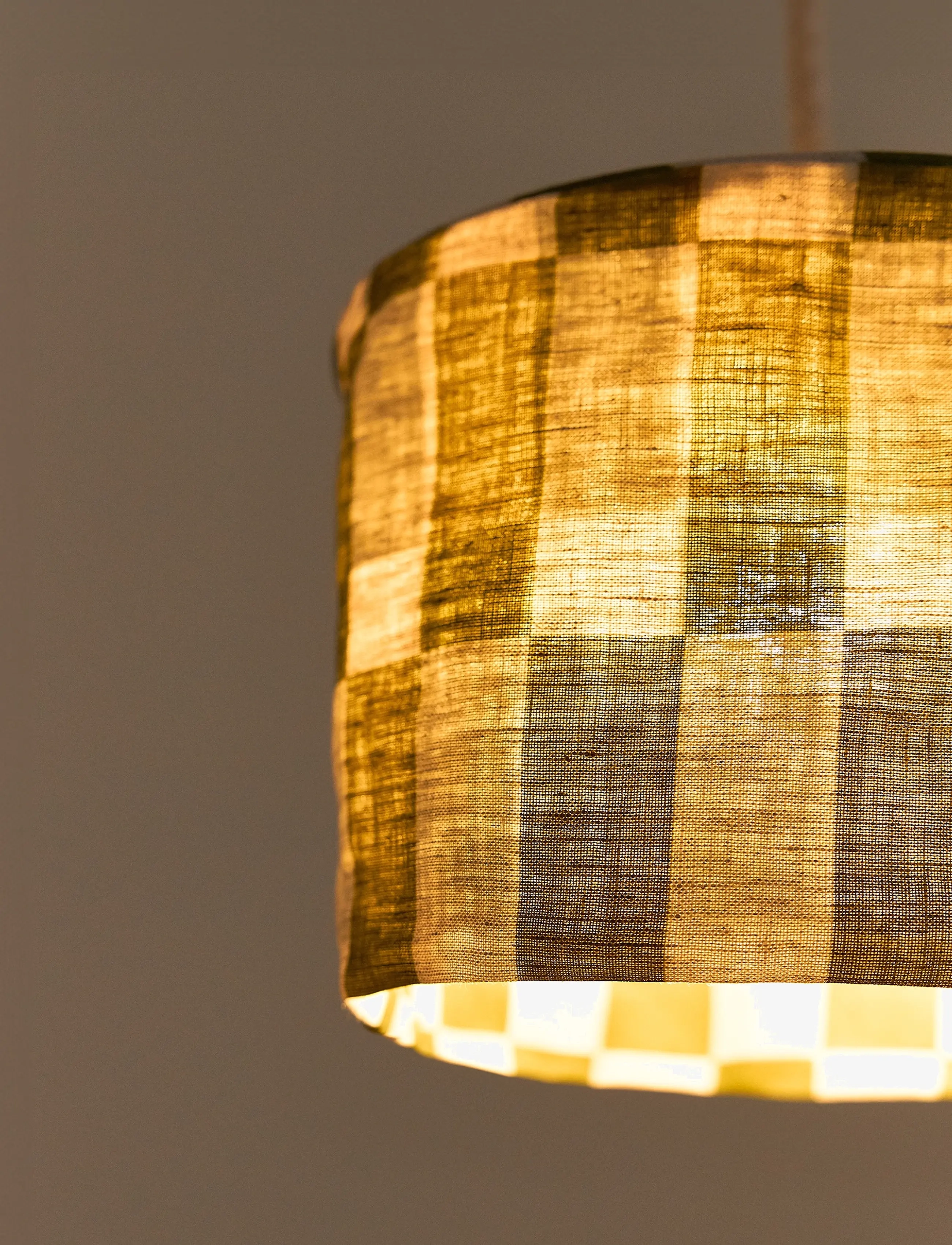 NOBODINOZ - VIBES LINEN LAMPSHADE DIAM. 20 CM - lýsing - green tiles - 5