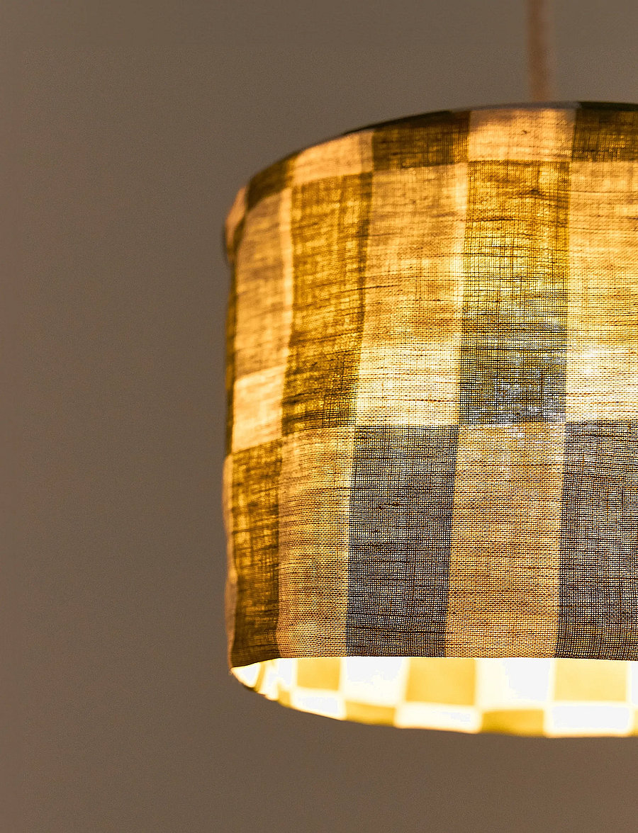 NOBODINOZ - VIBES LINEN LAMPSHADE DIAM. 20 CM - laevalgustid - green tiles - 5