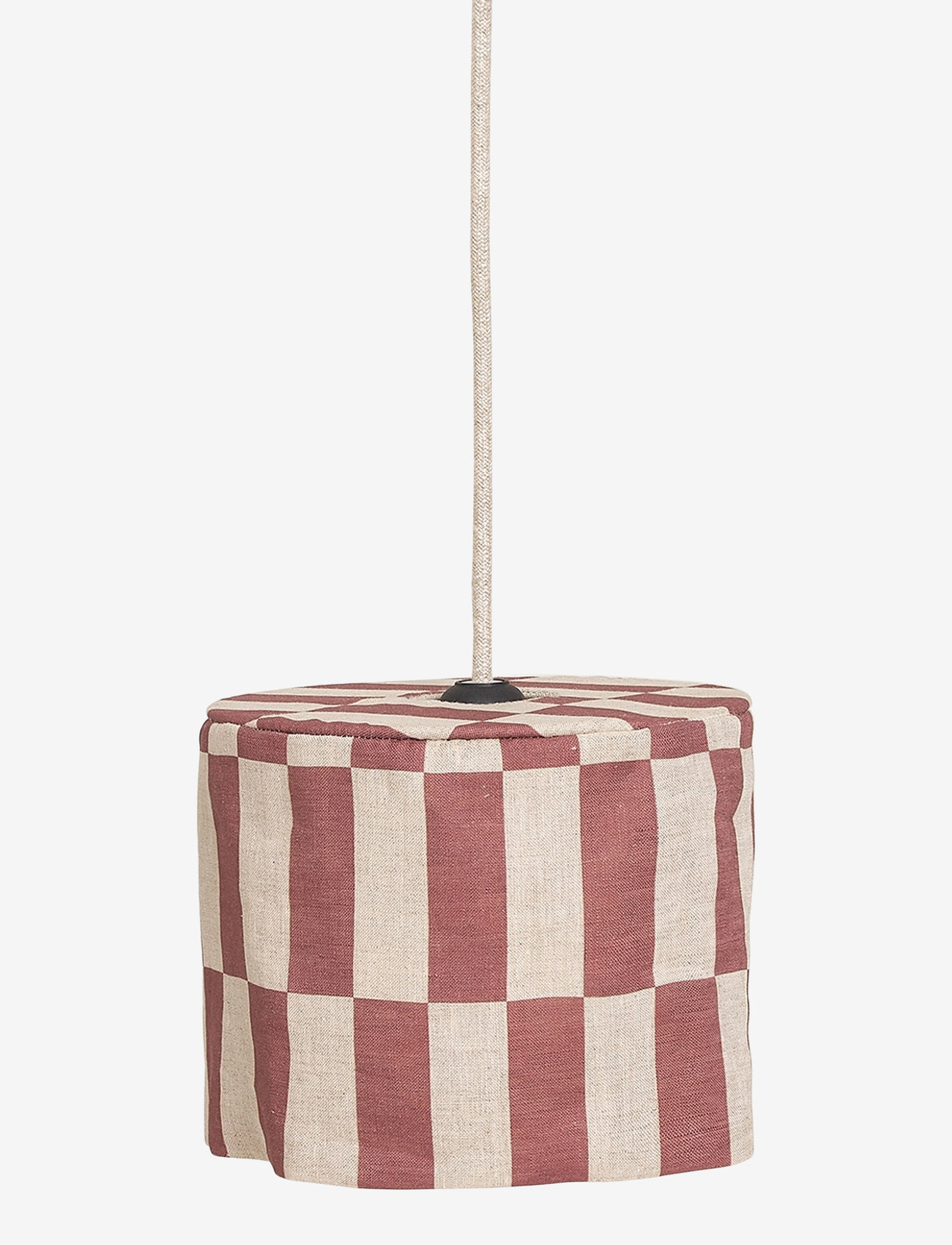 NOBODINOZ - VIBES LINEN LAMPSHADE DIAM. 20 CM - ceiling lamps - maroon tiles - 1