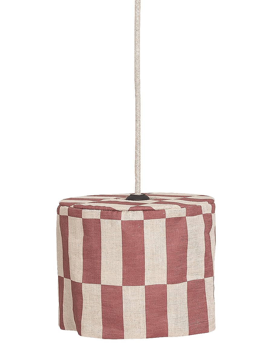 NOBODINOZ - VIBES LINEN LAMPSHADE DIAM. 20 CM - deckenleuchte - maroon tiles - 1