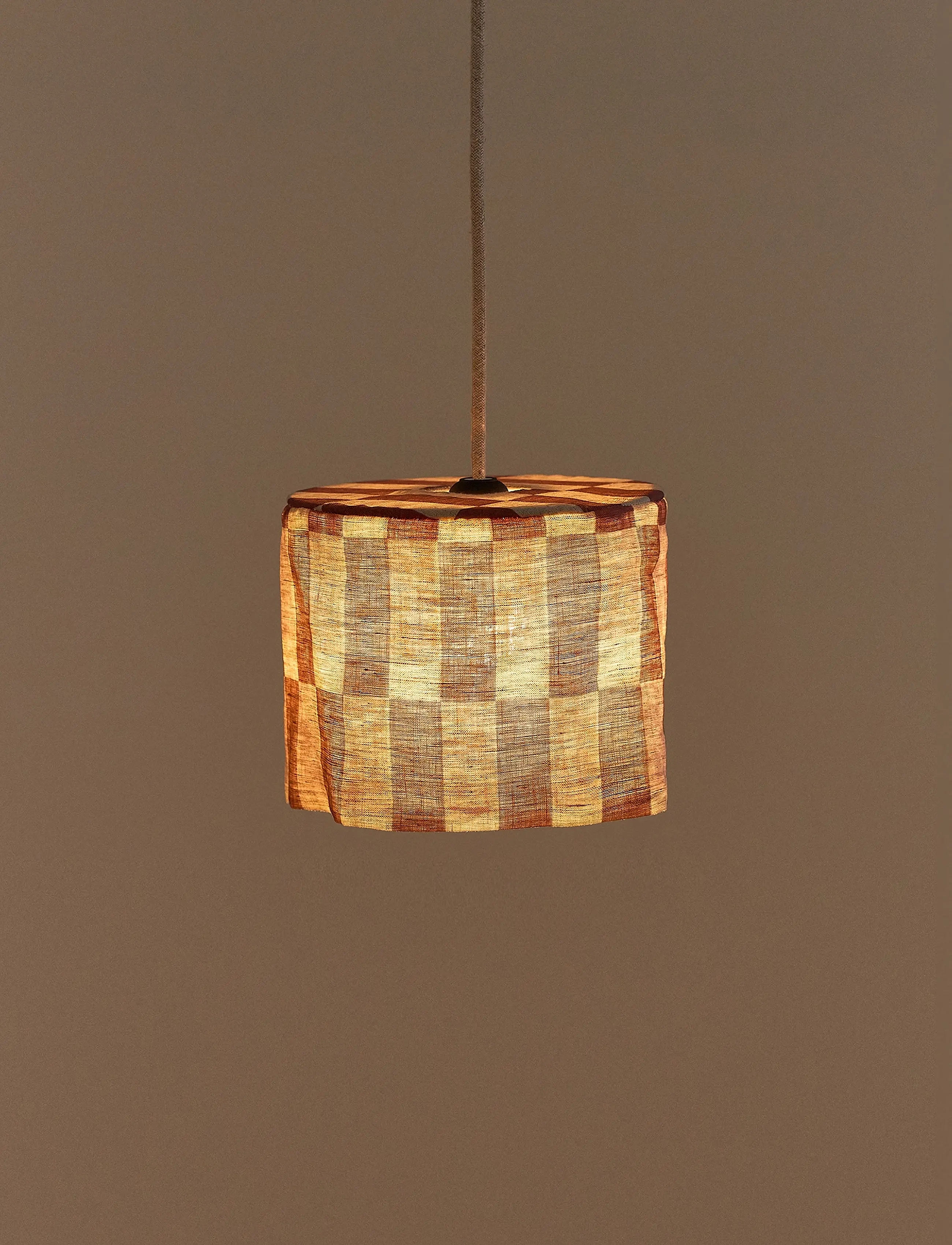 NOBODINOZ - VIBES LINEN LAMPSHADE DIAM. 20 CM - deckenleuchte - maroon tiles - 2