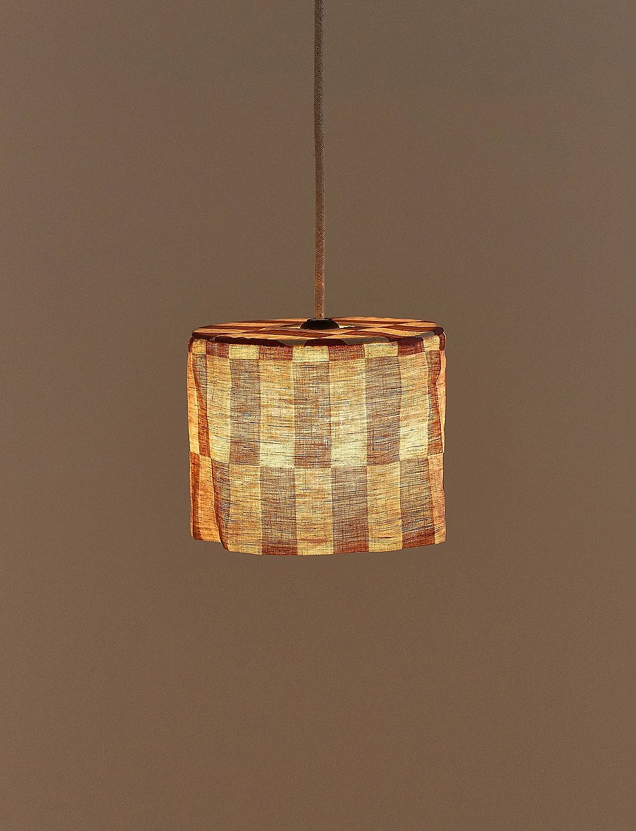 NOBODINOZ - VIBES LINEN LAMPSHADE DIAM. 20 CM - deckenleuchte - maroon tiles - 2