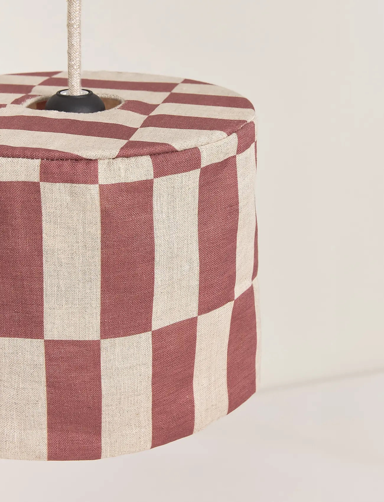 NOBODINOZ - VIBES LINEN LAMPSHADE DIAM. 20 CM - ceiling lamps - maroon tiles - 3