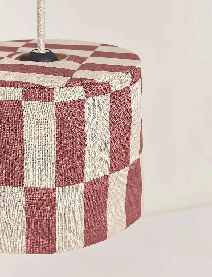 NOBODINOZ - VIBES LINEN LAMPSHADE DIAM. 20 CM - deckenleuchte - maroon tiles - 3