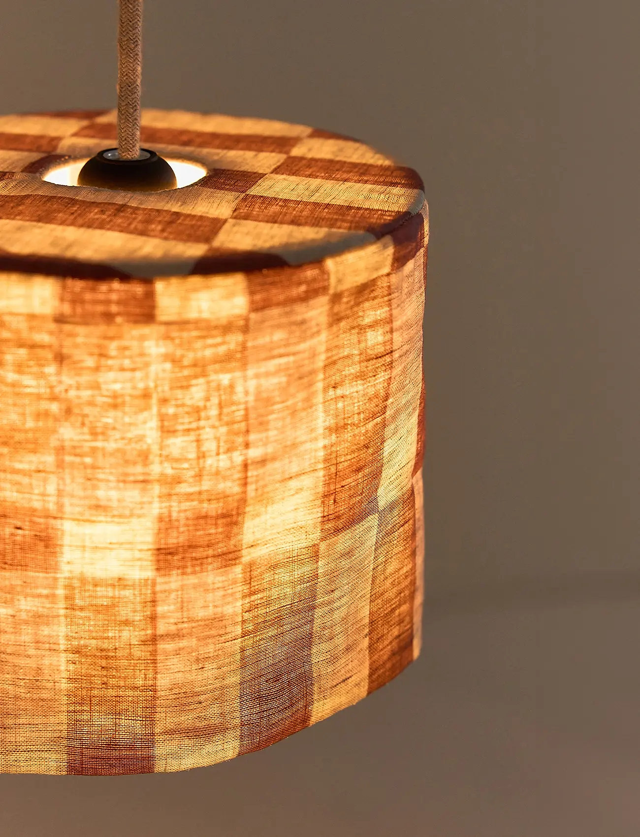 NOBODINOZ - VIBES LINEN LAMPSHADE DIAM. 20 CM - ceiling lamps - maroon tiles - 4