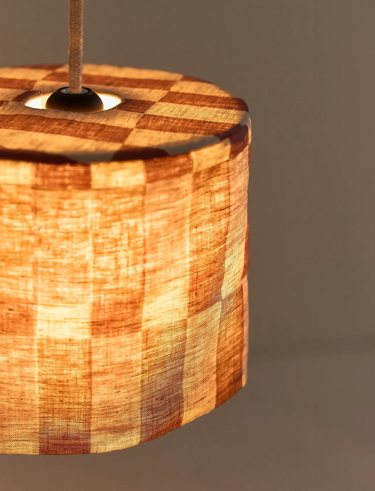NOBODINOZ - VIBES LINEN LAMPSHADE DIAM. 20 CM - deckenleuchte - maroon tiles - 4