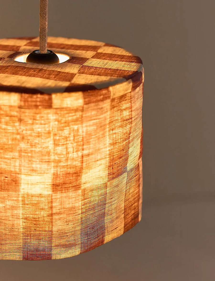 NOBODINOZ - VIBES LINEN LAMPSHADE DIAM. 20 CM - deckenleuchte - maroon tiles - 4