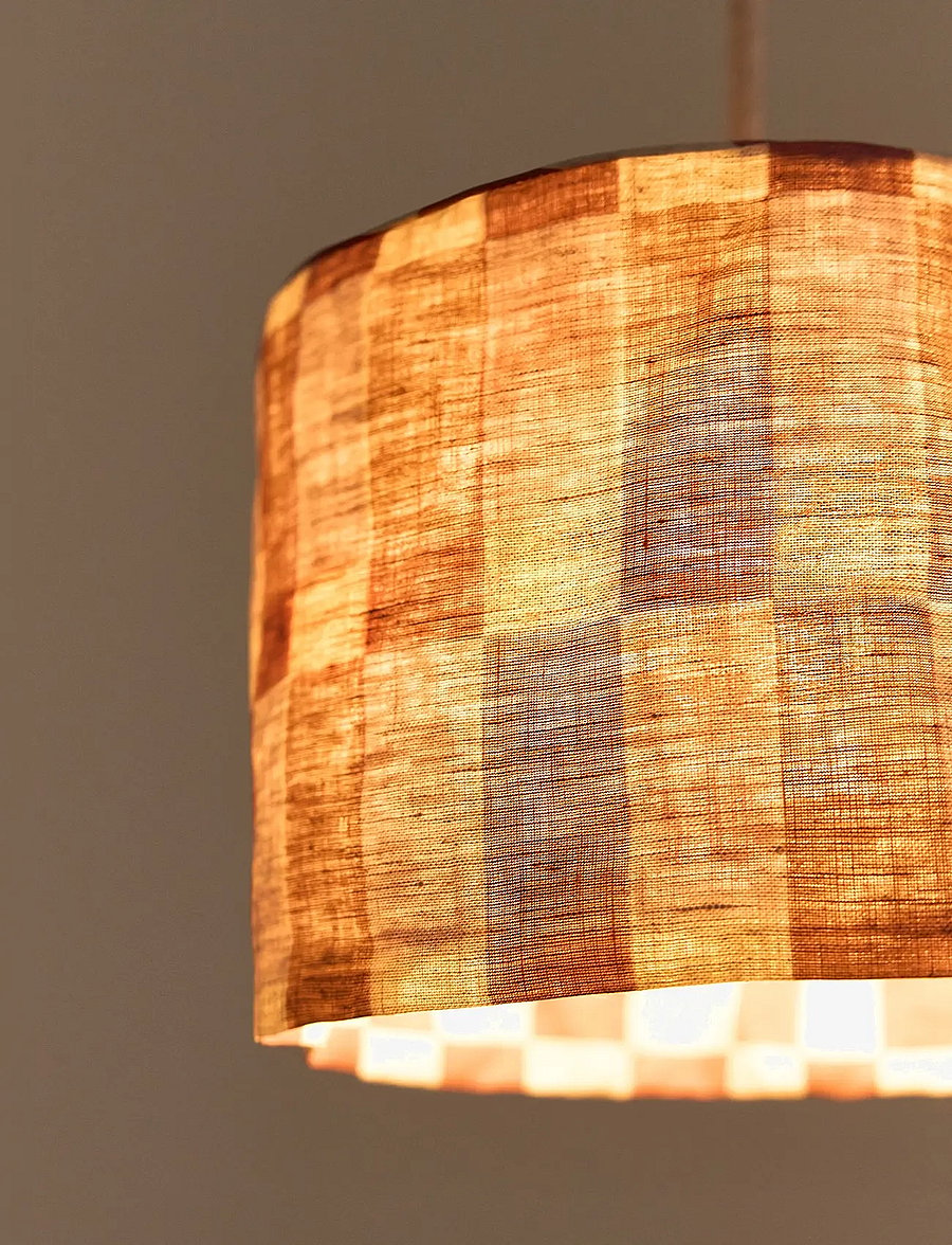NOBODINOZ - VIBES LINEN LAMPSHADE DIAM. 20 CM - deckenleuchte - maroon tiles - 5