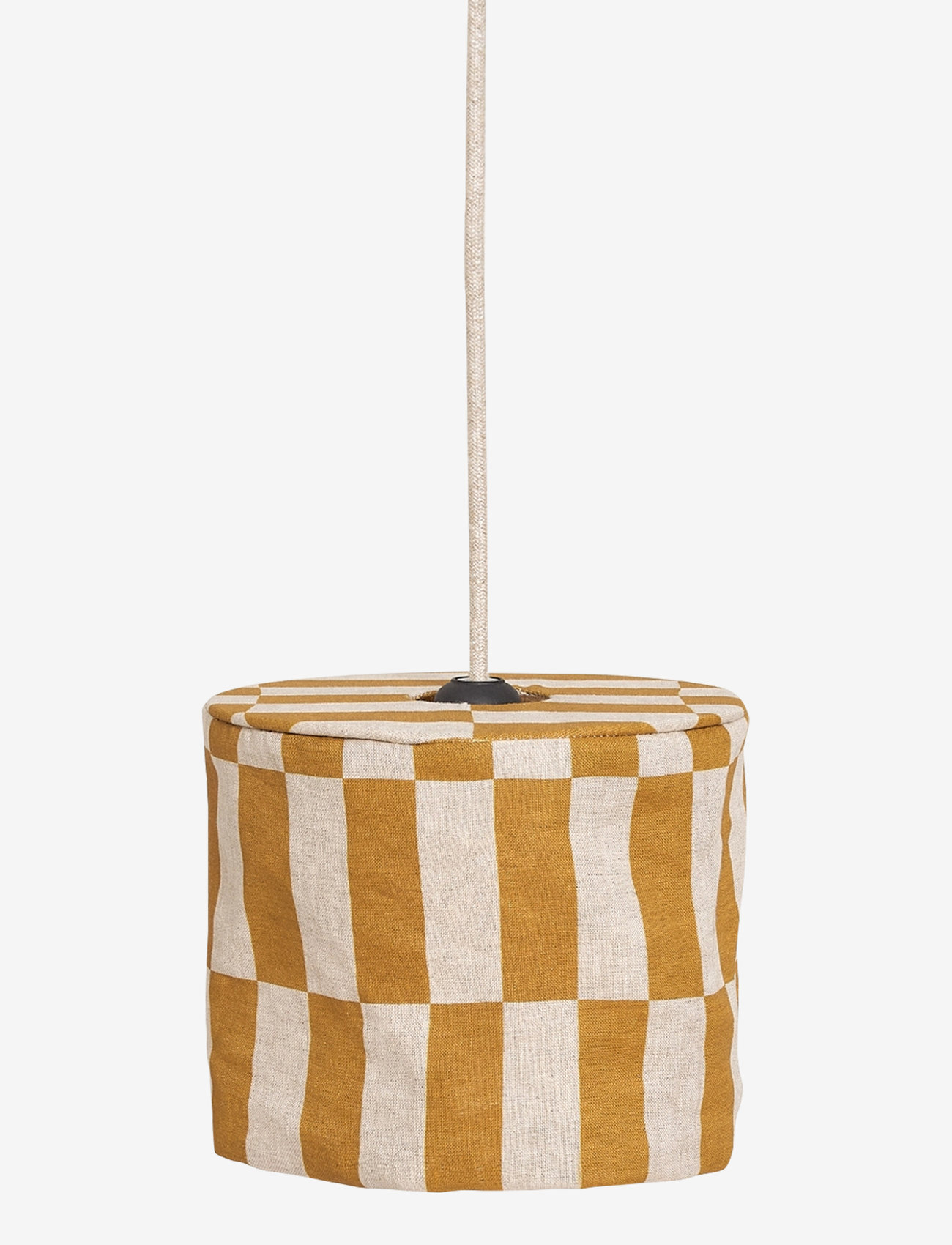 NOBODINOZ - VIBES LINEN LAMPSHADE DIAM. 20 CM - ceiling lamps - mustard tiles - 1