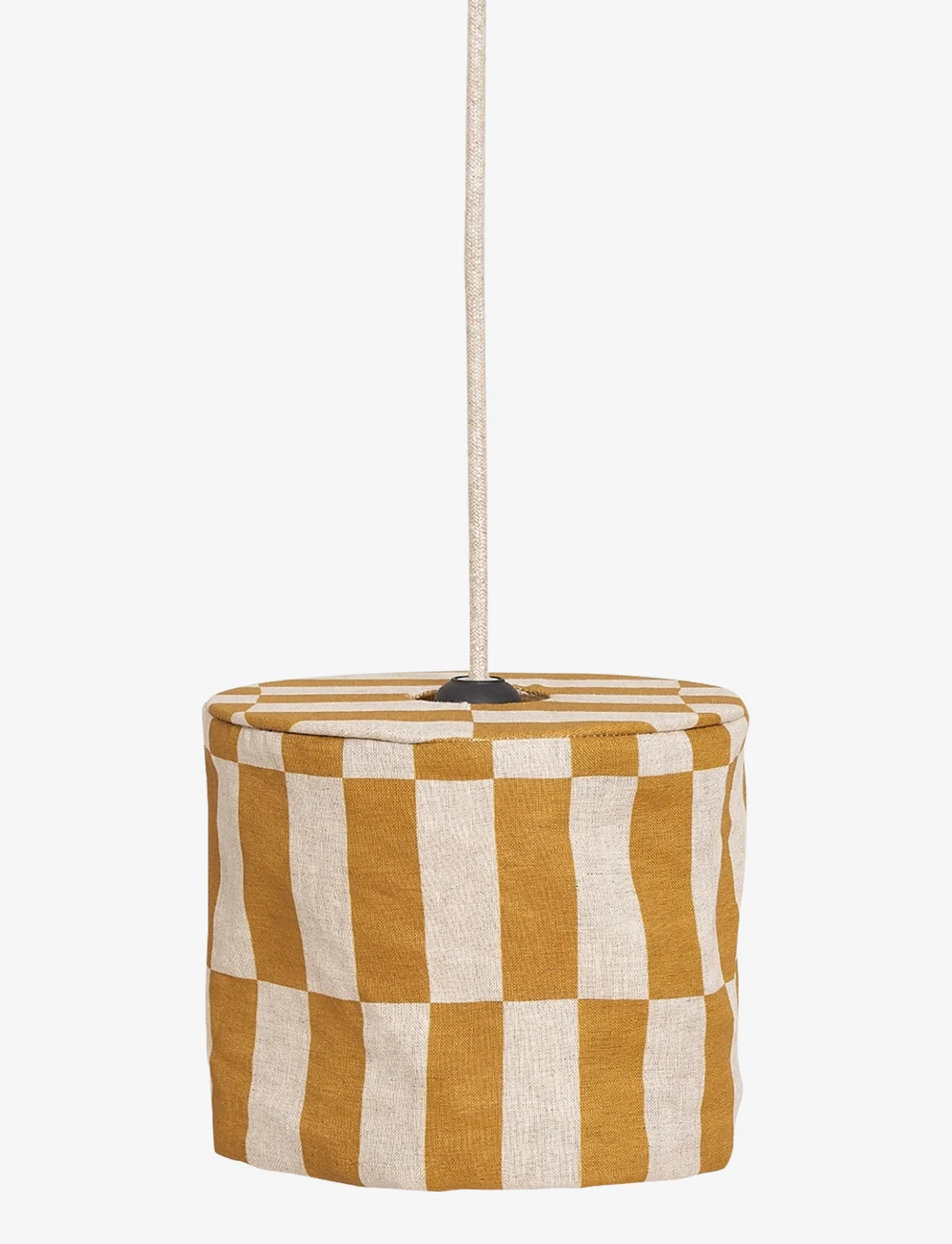 NOBODINOZ - VIBES LINEN LAMPSHADE DIAM. 20 CM - deckenleuchte - mustard tiles - 1