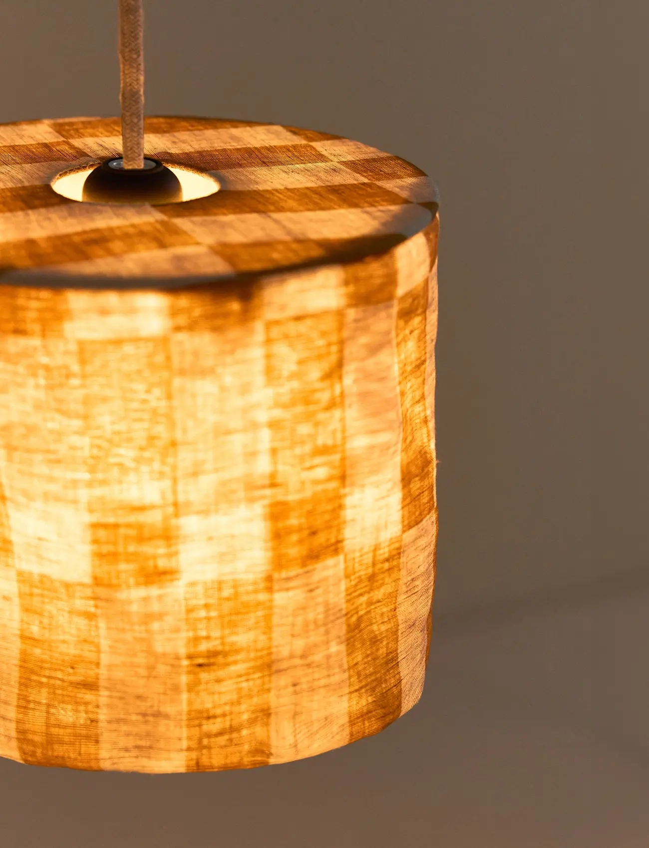 NOBODINOZ - VIBES LINEN LAMPSHADE DIAM. 20 CM - loftslamper - mustard tiles - 4