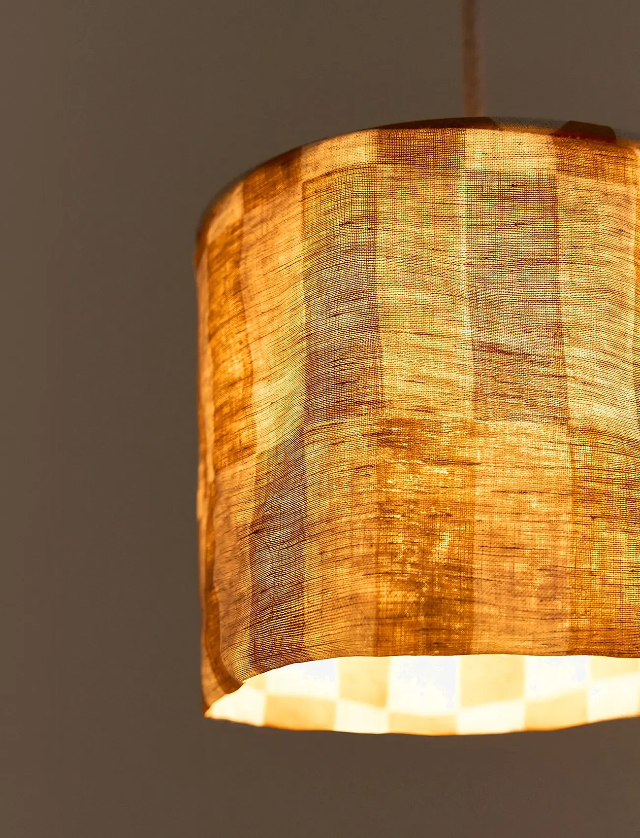NOBODINOZ - VIBES LINEN LAMPSHADE DIAM. 20 CM - ceiling lamps - mustard tiles - 5