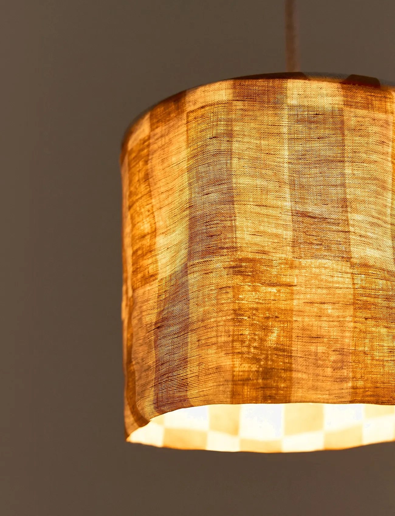 NOBODINOZ - VIBES LINEN LAMPSHADE DIAM. 20 CM - loftslamper - mustard tiles - 5
