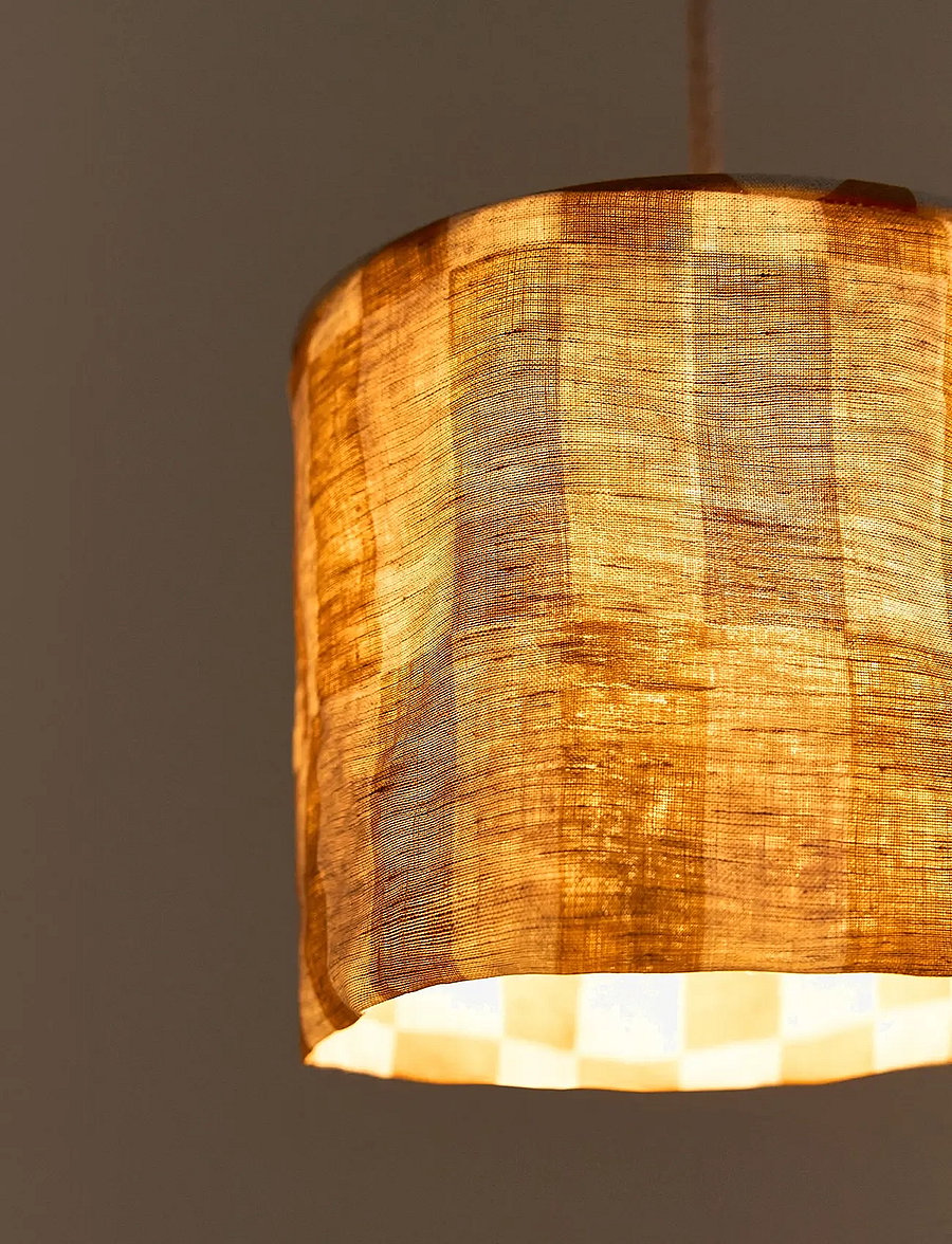 NOBODINOZ - VIBES LINEN LAMPSHADE DIAM. 20 CM - laevalgustid - mustard tiles - 5