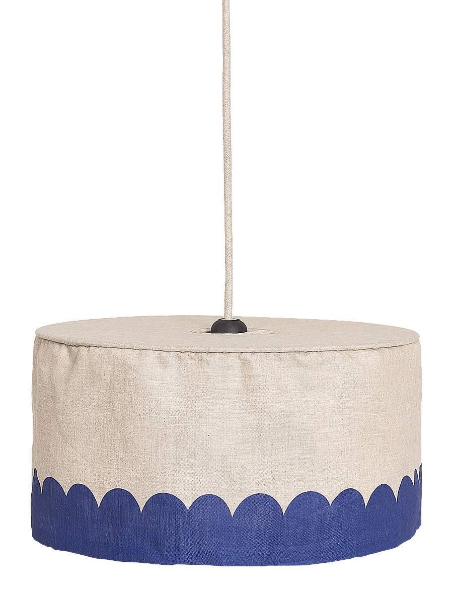 NOBODINOZ - VIBES LINEN LAMPSHADE DIAM. 40 CM - laevalgustid - blue - 1