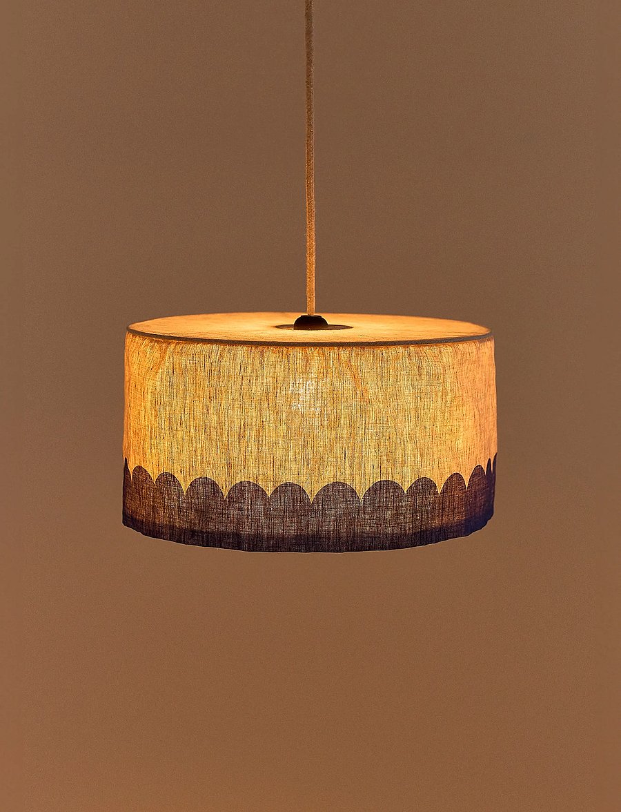 NOBODINOZ - VIBES LINEN LAMPSHADE DIAM. 40 CM - laevalgustid - blue - 2