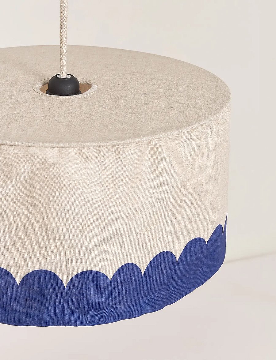 NOBODINOZ - VIBES LINEN LAMPSHADE DIAM. 40 CM - laevalgustid - blue - 3