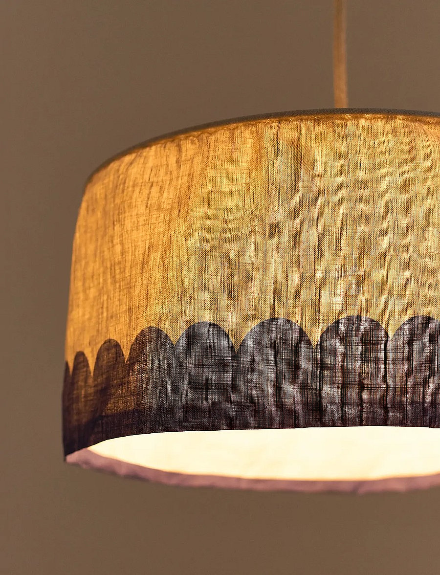NOBODINOZ - VIBES LINEN LAMPSHADE DIAM. 40 CM - laevalgustid - blue - 5