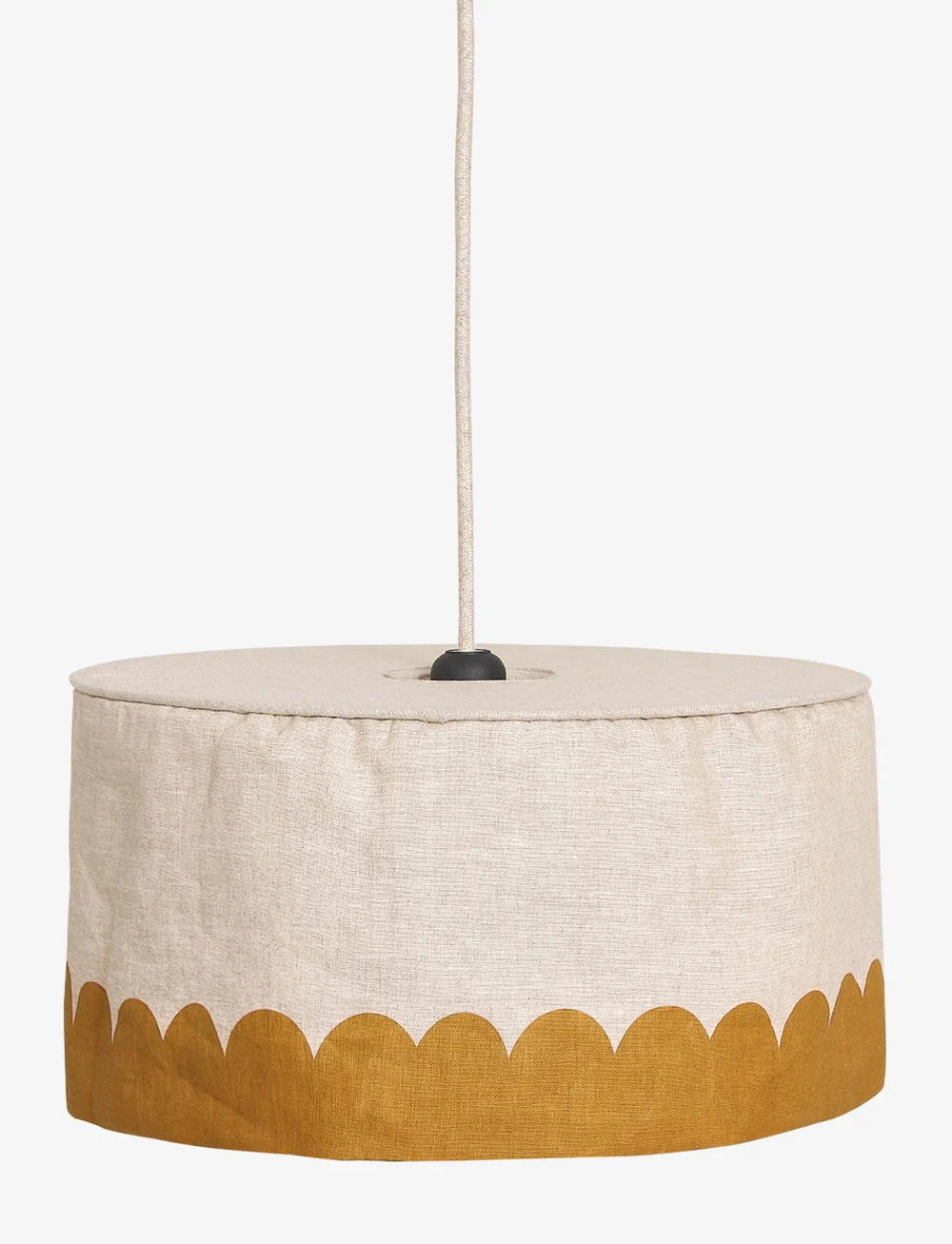NOBODINOZ - VIBES LINEN LAMPSHADE DIAM. 40 CM - deckenleuchte - mustard - 0