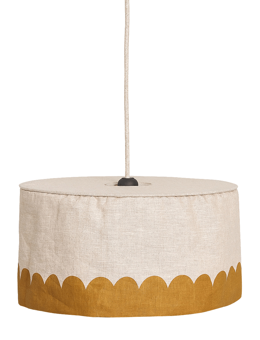 NOBODINOZ - VIBES LINEN LAMPSHADE DIAM. 40 CM - deckenleuchte - mustard - 0