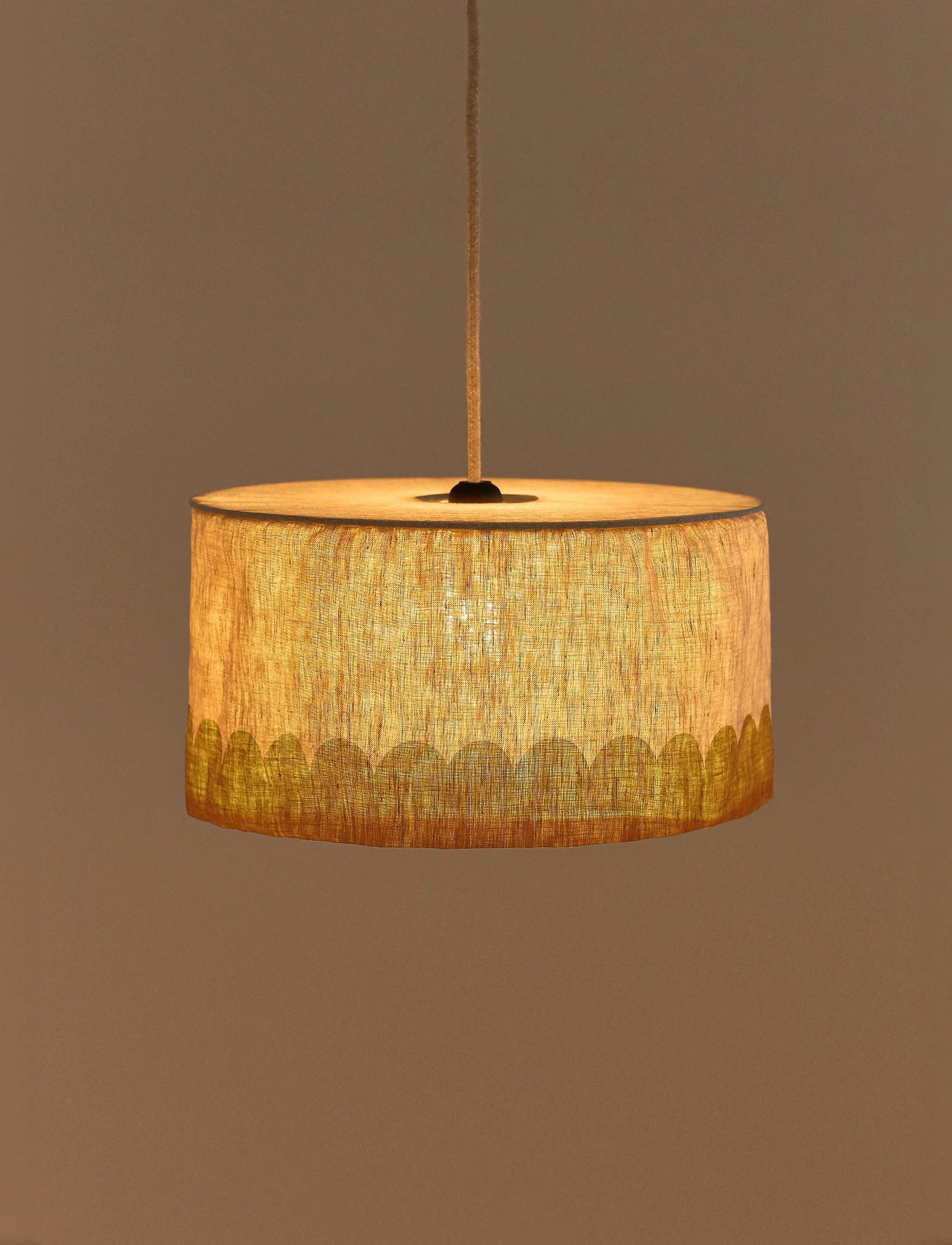 NOBODINOZ - VIBES LINEN LAMPSHADE DIAM. 40 CM - deckenleuchte - mustard - 1