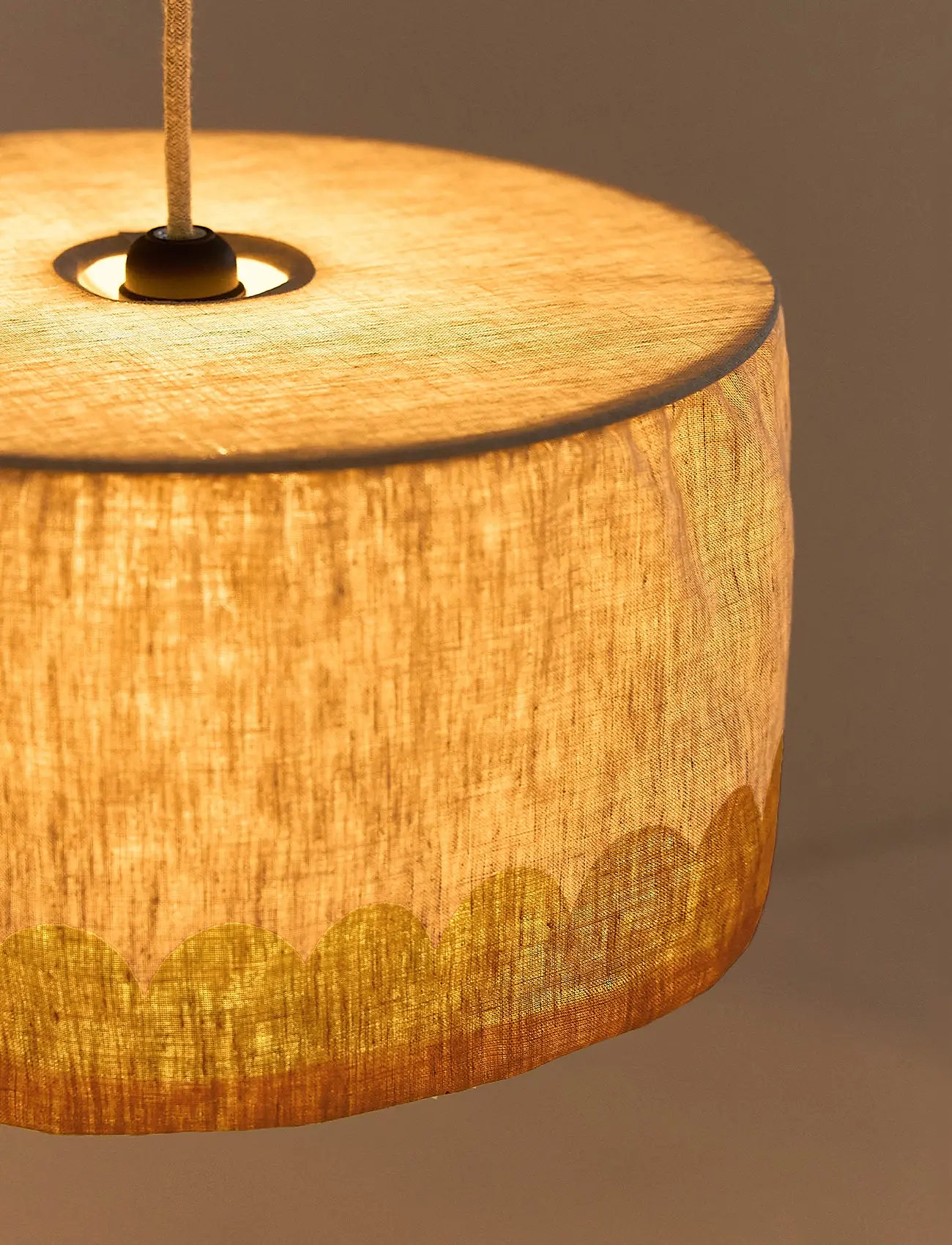 NOBODINOZ - VIBES LINEN LAMPSHADE DIAM. 40 CM - deckenleuchte - mustard - 3