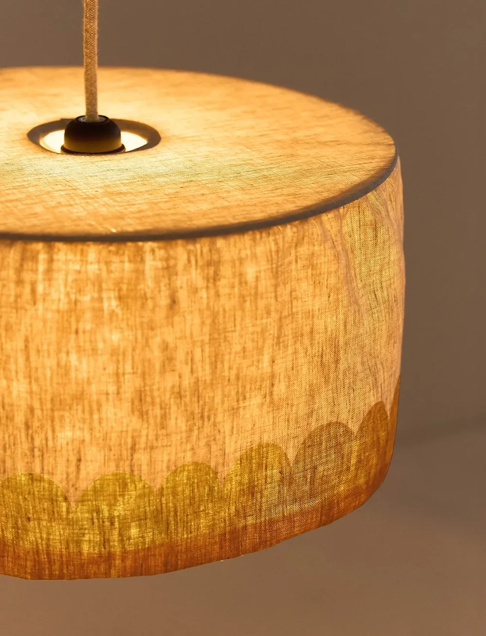 NOBODINOZ - VIBES LINEN LAMPSHADE DIAM. 40 CM - deckenleuchte - mustard - 3