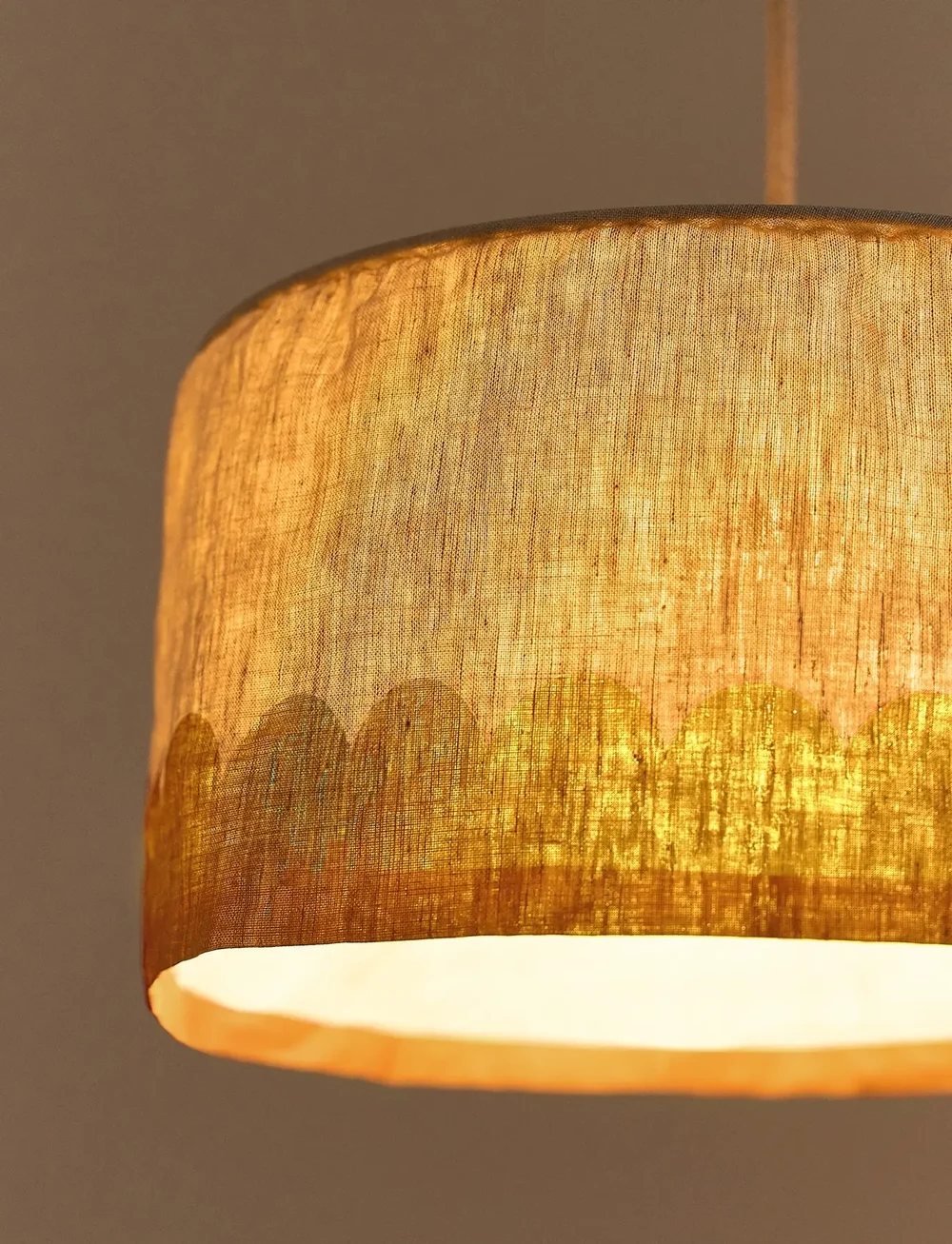 NOBODINOZ - VIBES LINEN LAMPSHADE DIAM. 40 CM - deckenleuchte - mustard - 4