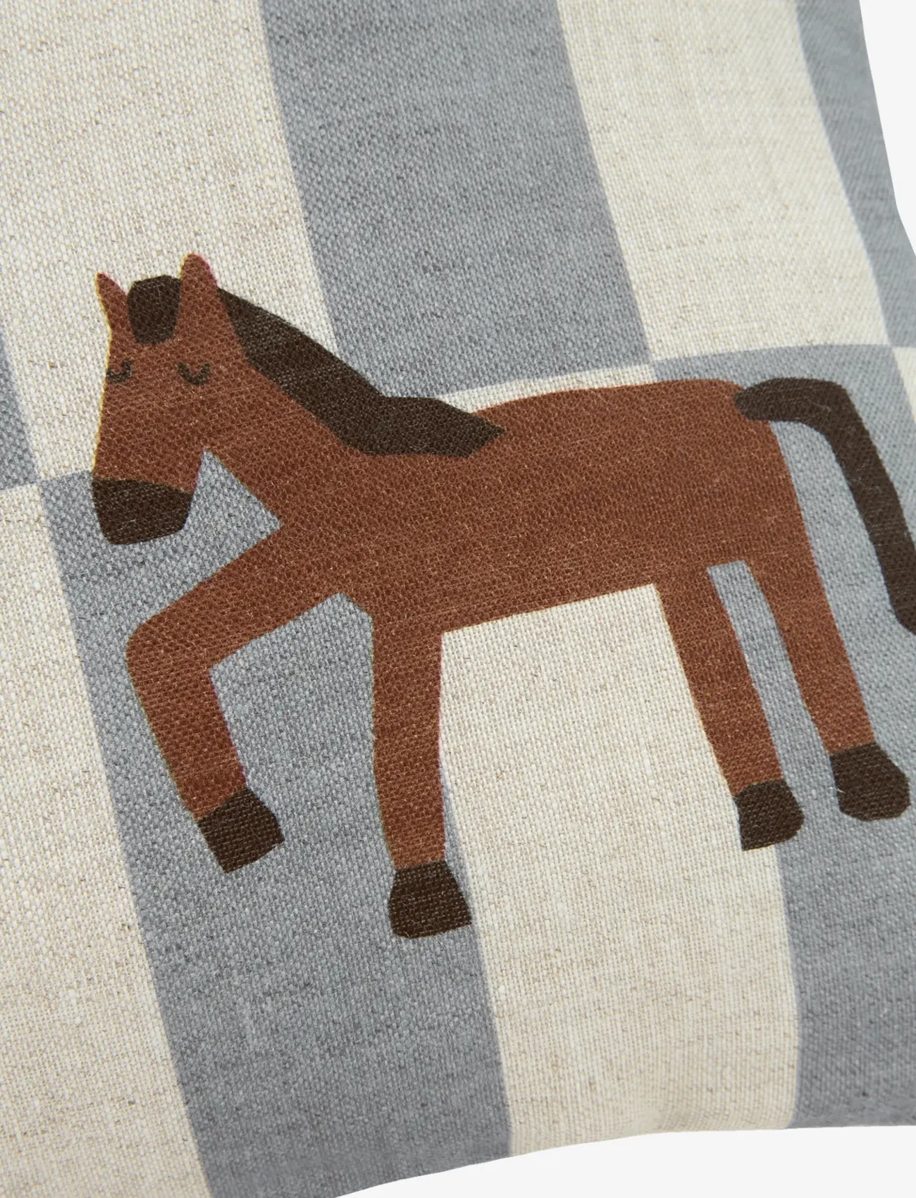 NOBODINOZ - VIBES RECT. CUSHION LINEN 33X22 S - dekoratīvie spilveni - blue tiles horse - 1