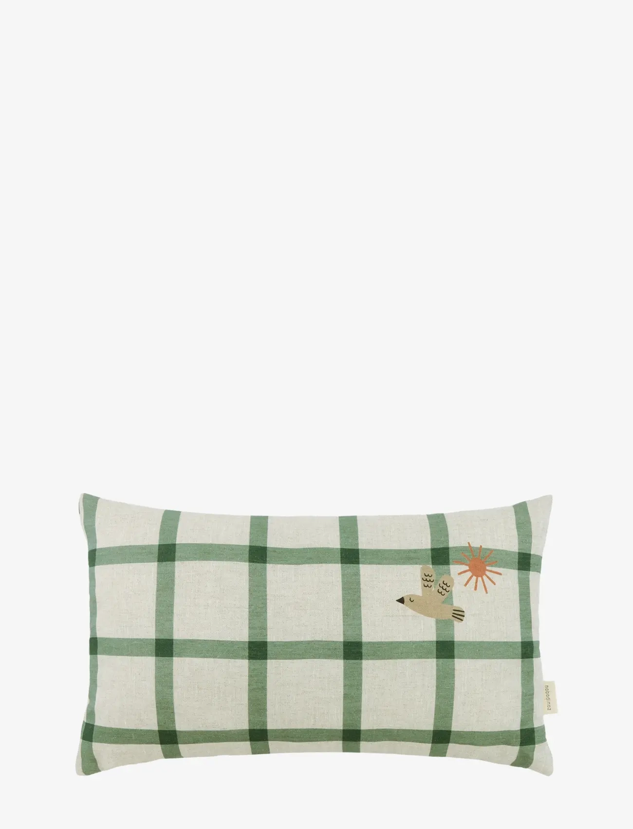 NOBODINOZ Vibes Rect. Cushion Linen 44X25 M, One Size, Kids Decor, Grün - Cushions, Kinder