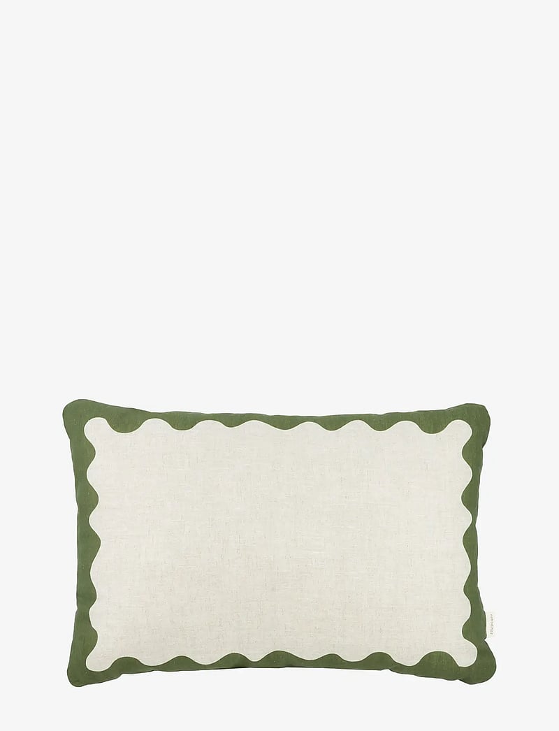 NOBODINOZ - VIBES RECT. CUSHION LINEN 45X30 L - dekorative kissen - green - 0
